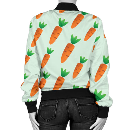 Carrot Pattern Print Design 05 Women's Bomber Jacket