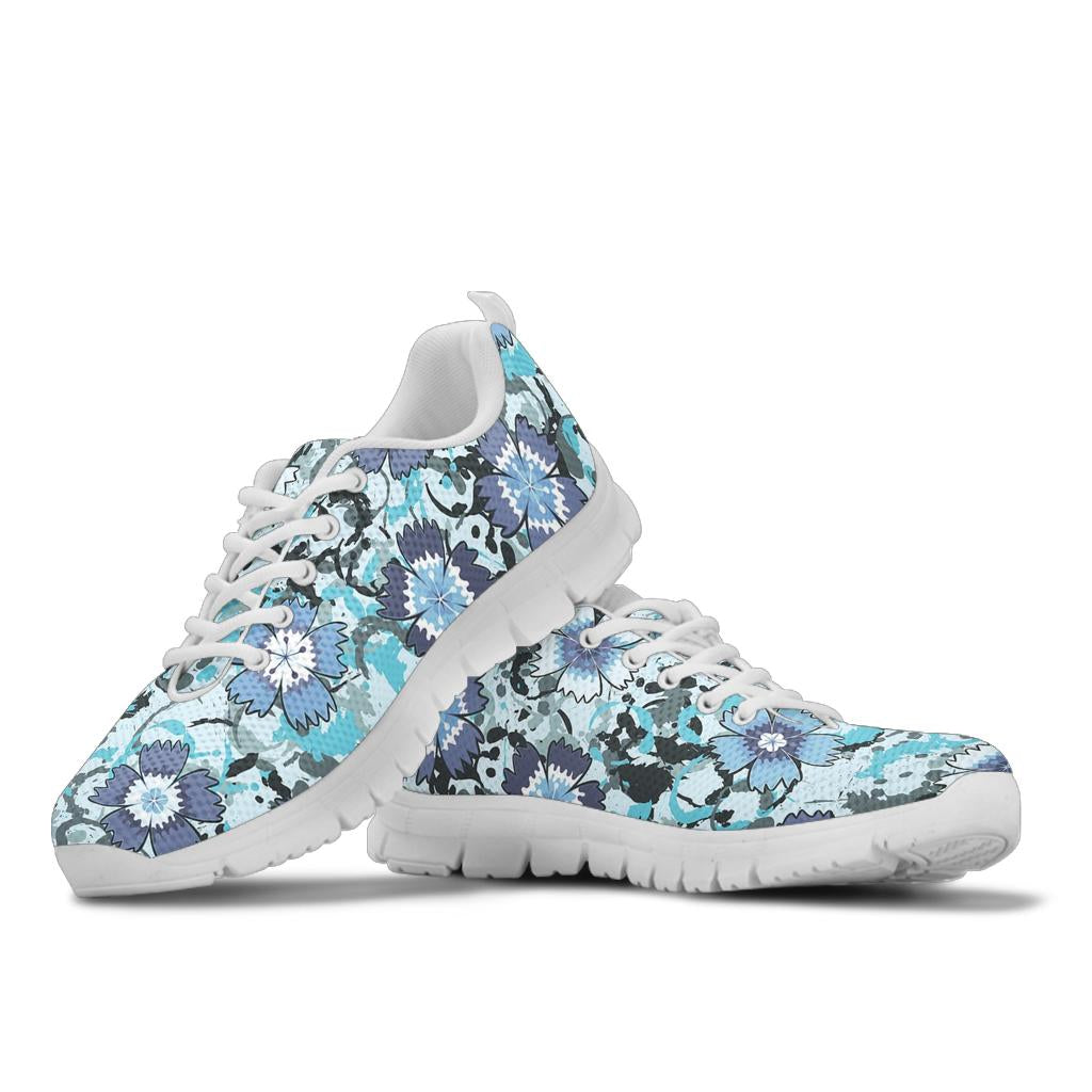 Carnations Pattern Print Design CN04 Sneakers White Bottom Shoes