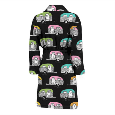 Camper Pattern Camping Themed No 2 Print Men Bathrobe