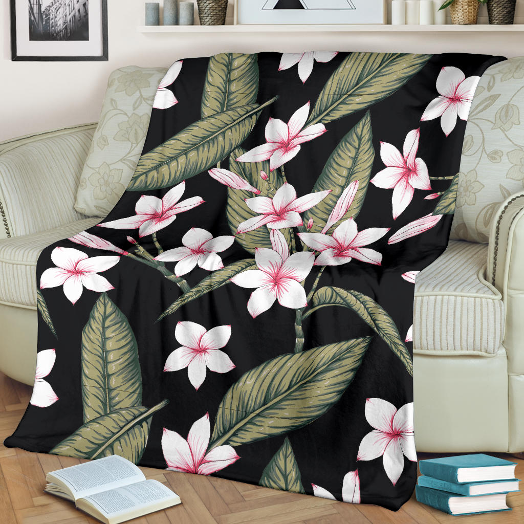 Plumeria Pattern Print Design PM021 Fleece Blanket