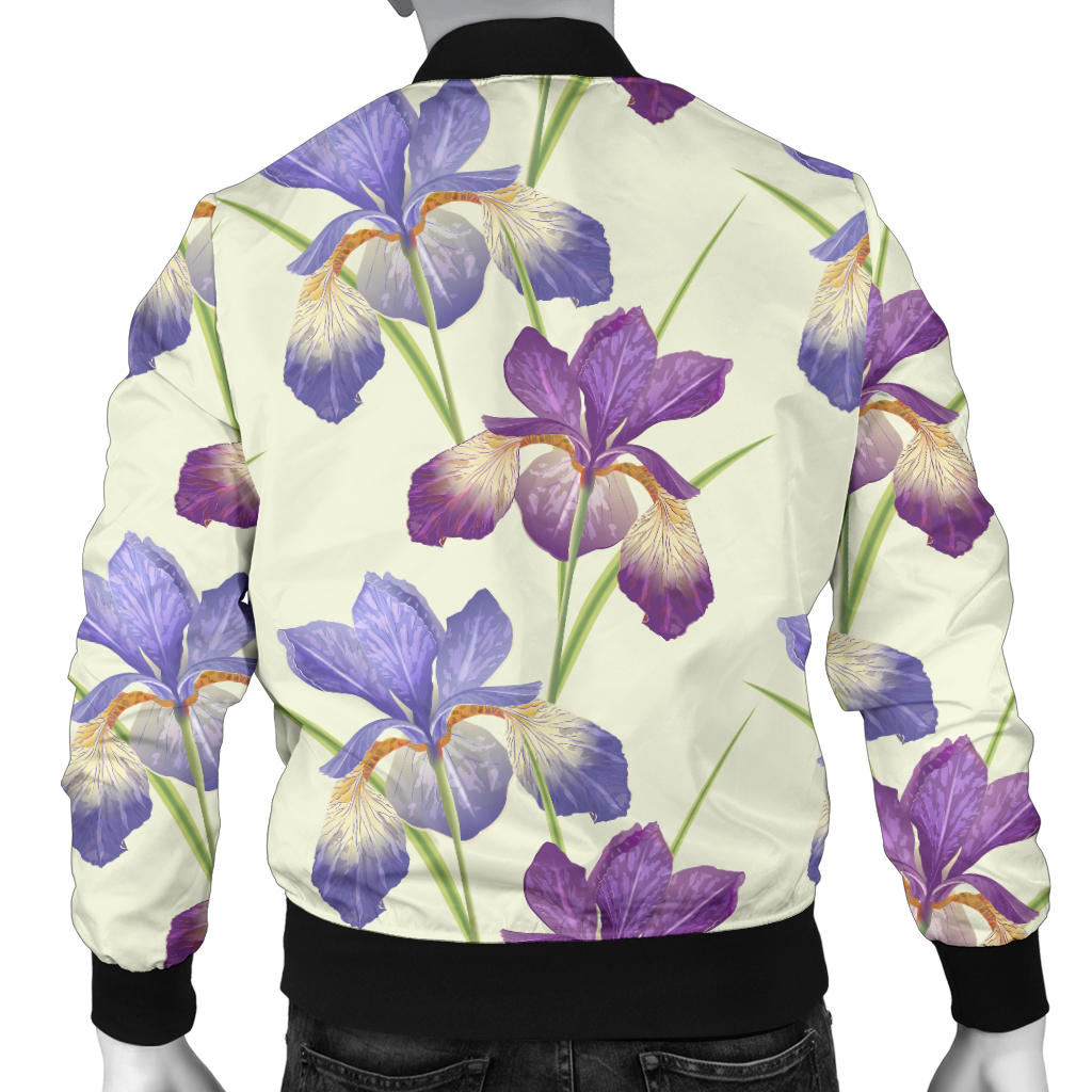 Iris Pattern Print Design IR08 Men Bomber Jacket