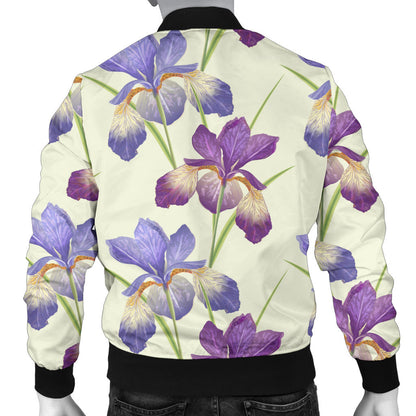 Iris Pattern Print Design IR08 Men Bomber Jacket