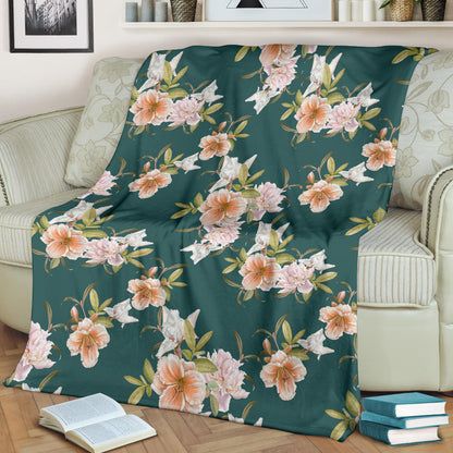 Iris Pattern Print Design IR01 Fleece Blanket