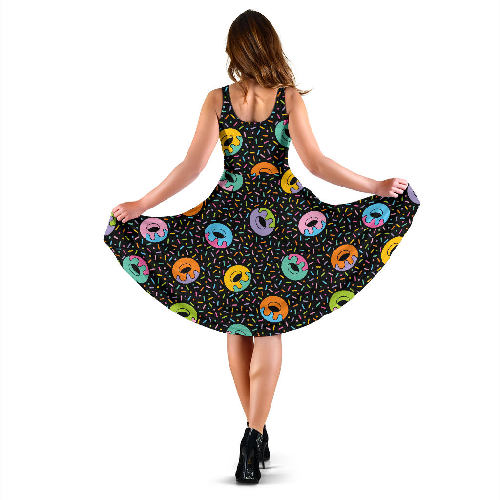 Donut Pattern Print Design DN012 Midi Dress