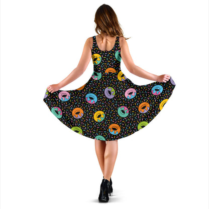 Donut Pattern Print Design DN012 Midi Dress