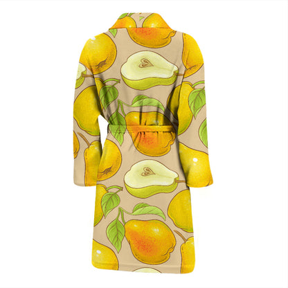 Pear Pattern Print Design PE05 Men Bathrobe