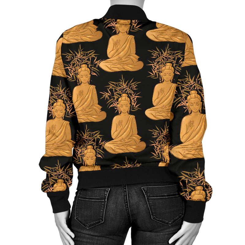 Buddha Pattern Print Design 01 Women's Bomber Jacket