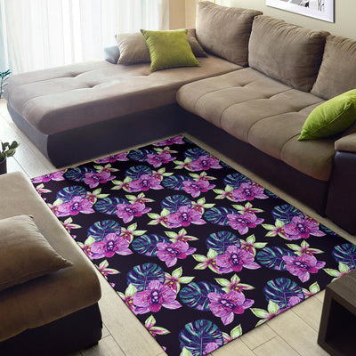 Orchid Pattern Print Design OR010 Area Rugs