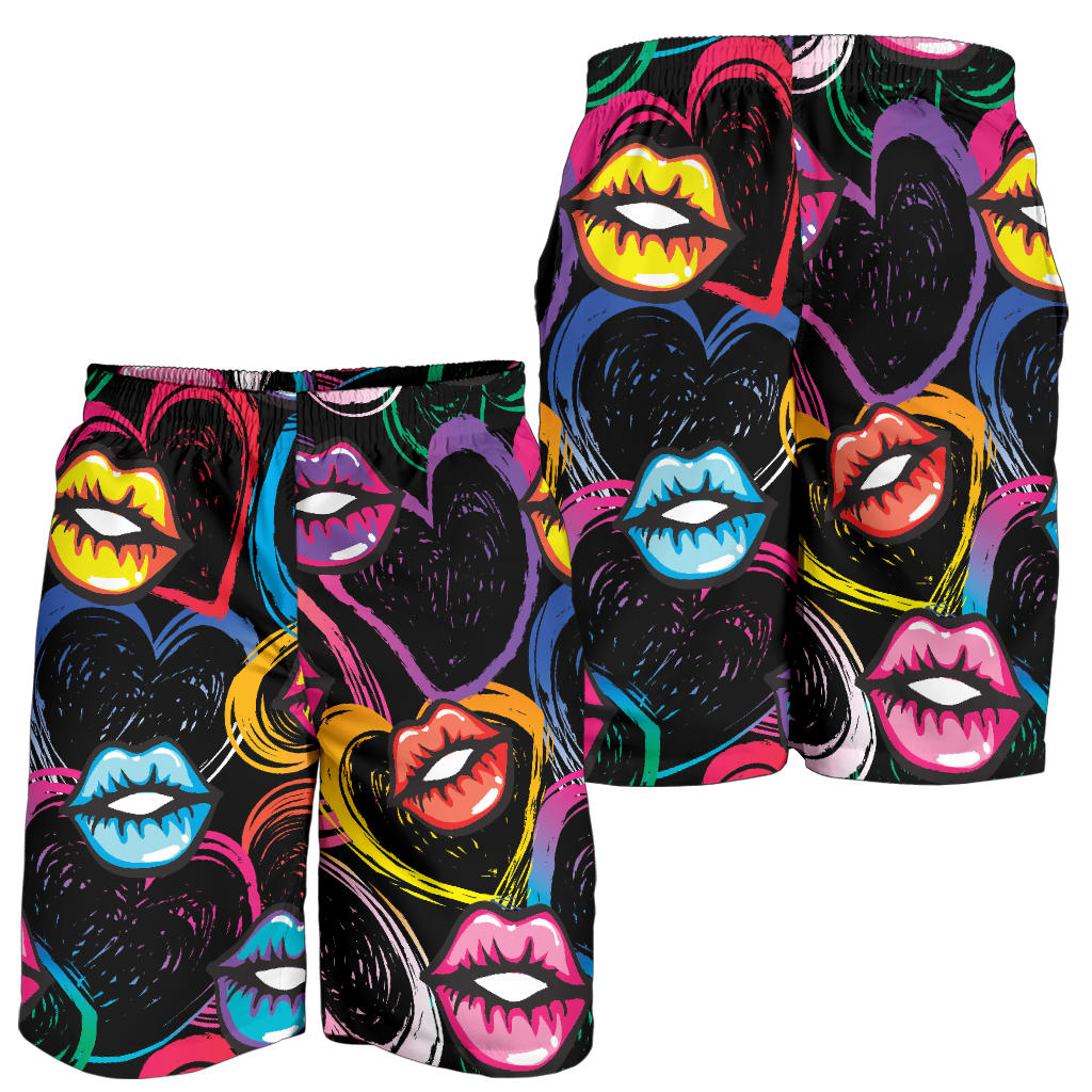 Pop Art Lip Pattern Print Design A03 Mens Shorts