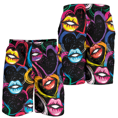 Pop Art Lip Pattern Print Design A03 Mens Shorts