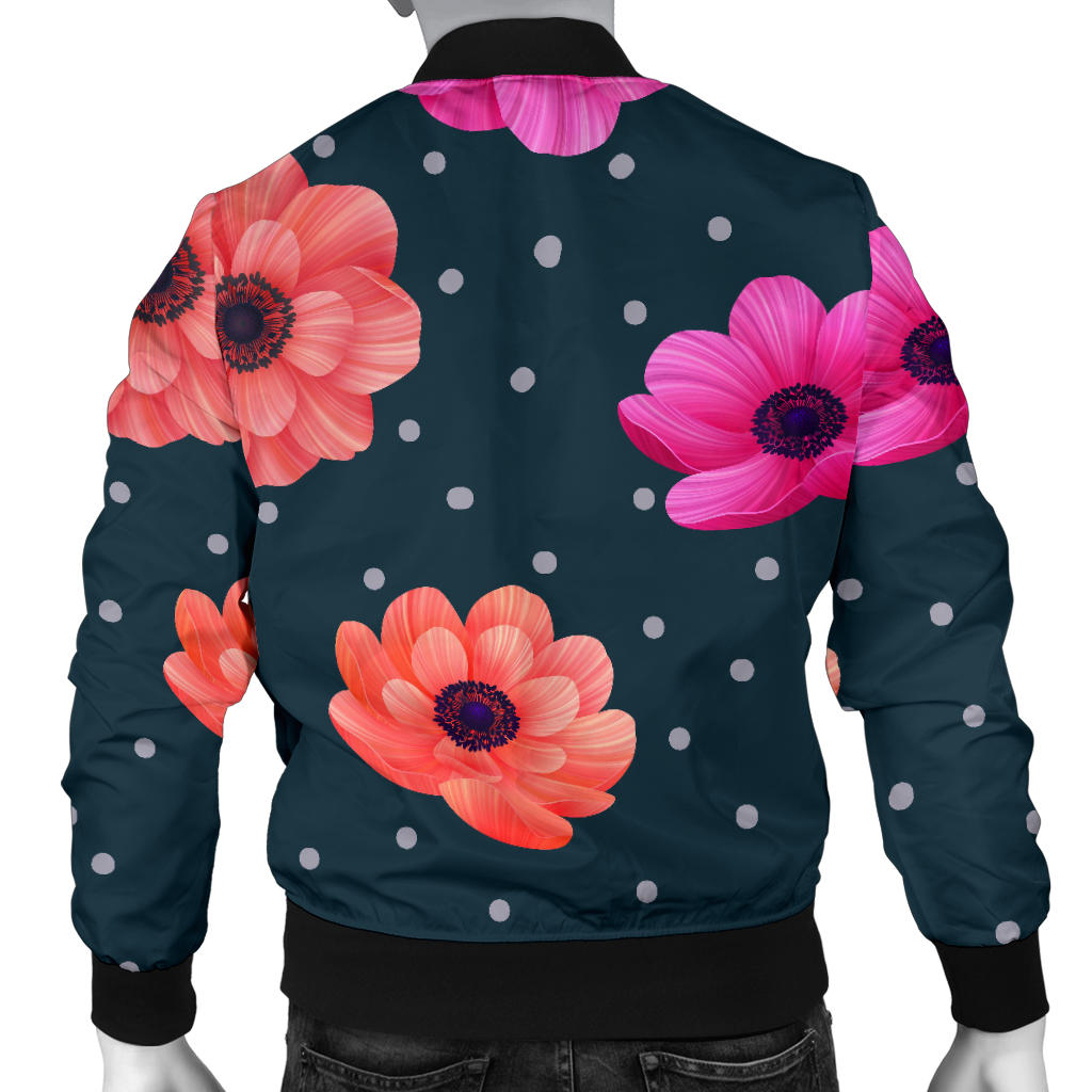 Anemone Pattern Print Design AM08 Men Bomber Jacket