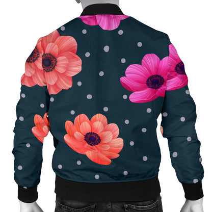 Anemone Pattern Print Design AM08 Men Bomber Jacket