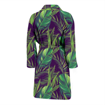 Palm Leaves Pattern Print Design PL03 Men Bathrobe