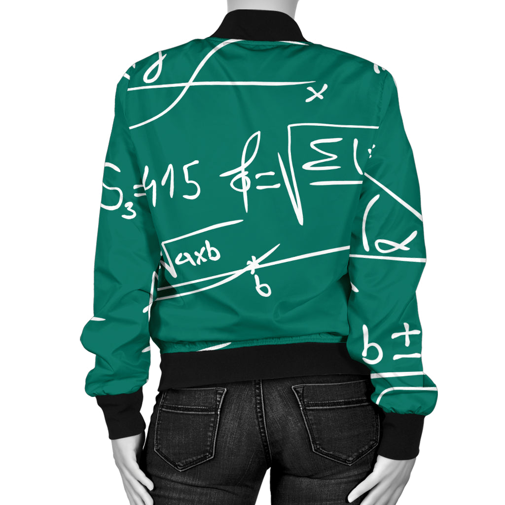 Math Pattern Print Design 01 Women's Bomber Jacket