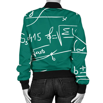 Math Pattern Print Design 01 Women's Bomber Jacket
