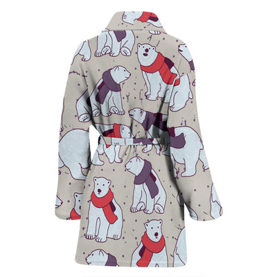 Polar Bear Pattern Print Design PB04 Women Bathrobe