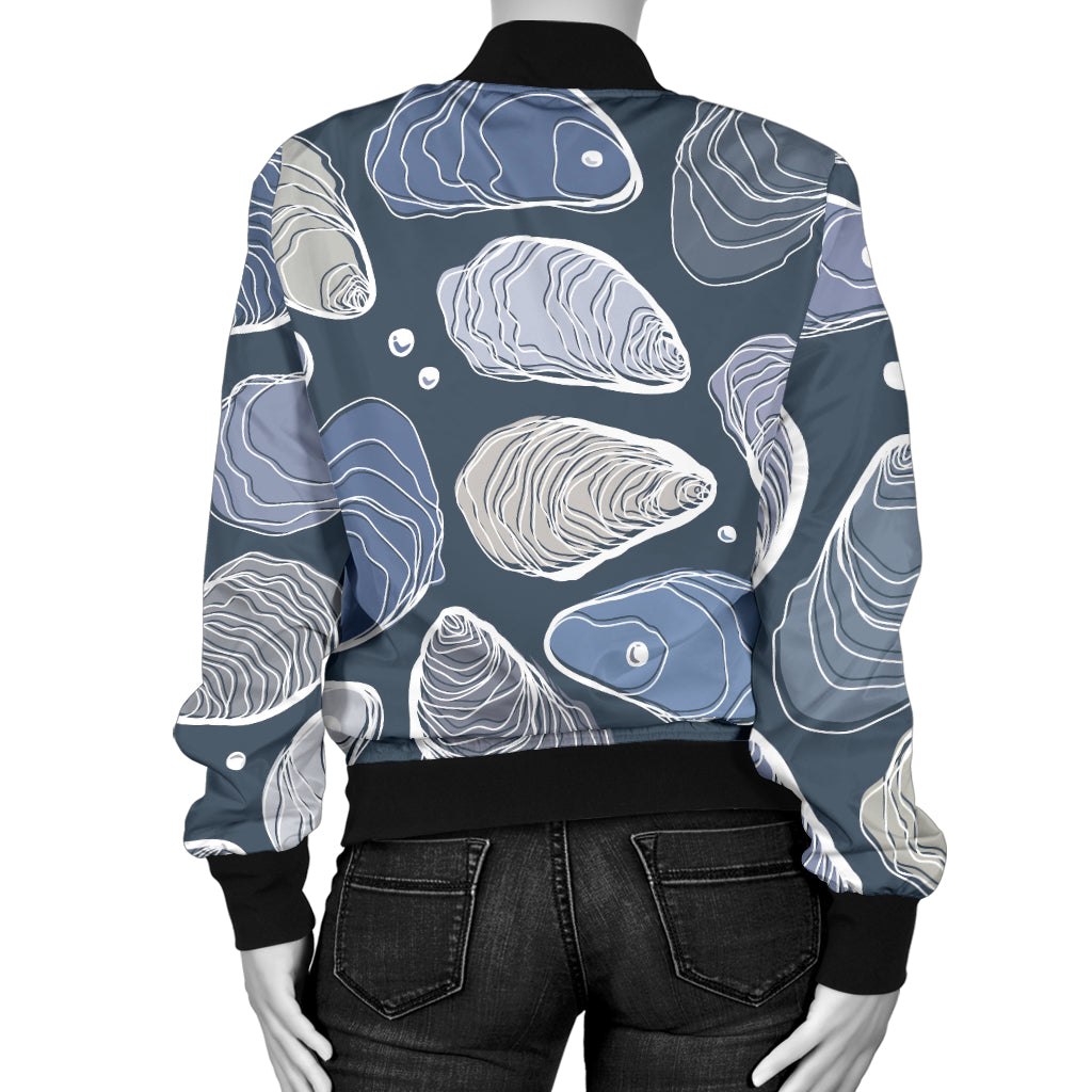 Oyster Pattern Print Design 02 Women's Bomber Jacket