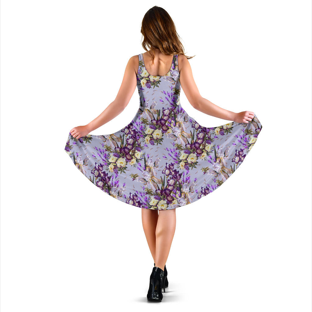 Iris Pattern Print Design IR07 Midi Dress