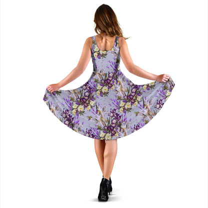 Iris Pattern Print Design IR07 Midi Dress