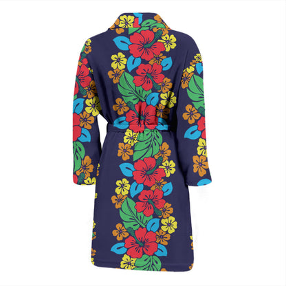 Hawaiian Themed Pattern Print Design H03 Men Bathrobe