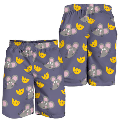 Rat With Cheese Pattern Print Design 01 Mens Shorts