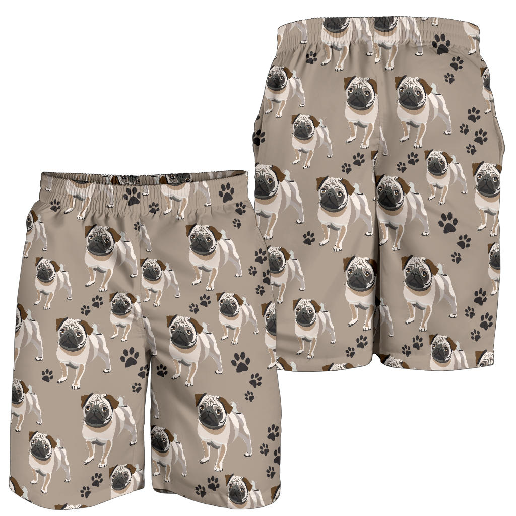 Pug Pattern Print Design A04 Mens Shorts