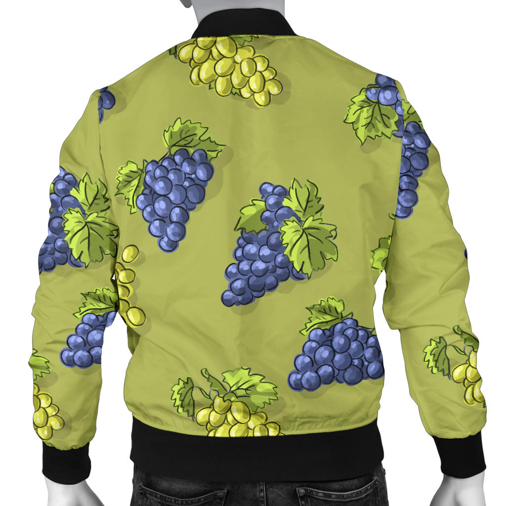 Grape Pattern Print Design GP08 Men Bomber Jacket