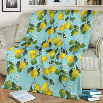 Lemon Pattern Print Design LM05 Fleece Blanket