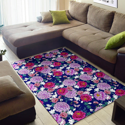 Dahlia Pattern Print Design DH013 Area Rugs