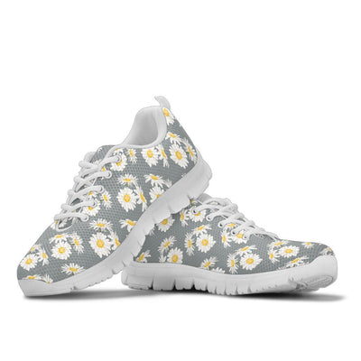 Daisy Pattern Print Design DS09 Sneakers White Bottom Shoes