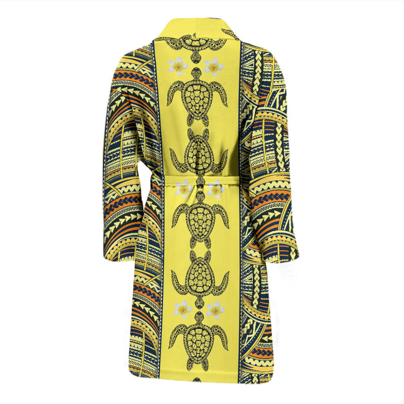 Polynesian Turtle Hawaiian Design Print Men Bathrobe