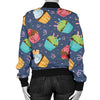 Cupcake Pattern Print Design 02 Women's Bomber Jacket