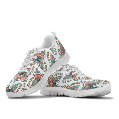 Butterfly Pattern Sneakers White Bottom Shoes