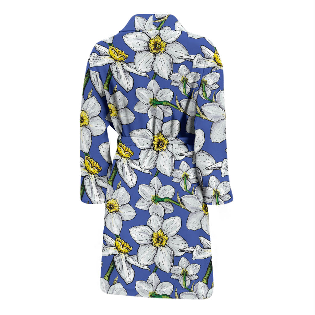 Daffodils Pattern Print Design DF08 Men Bathrobe