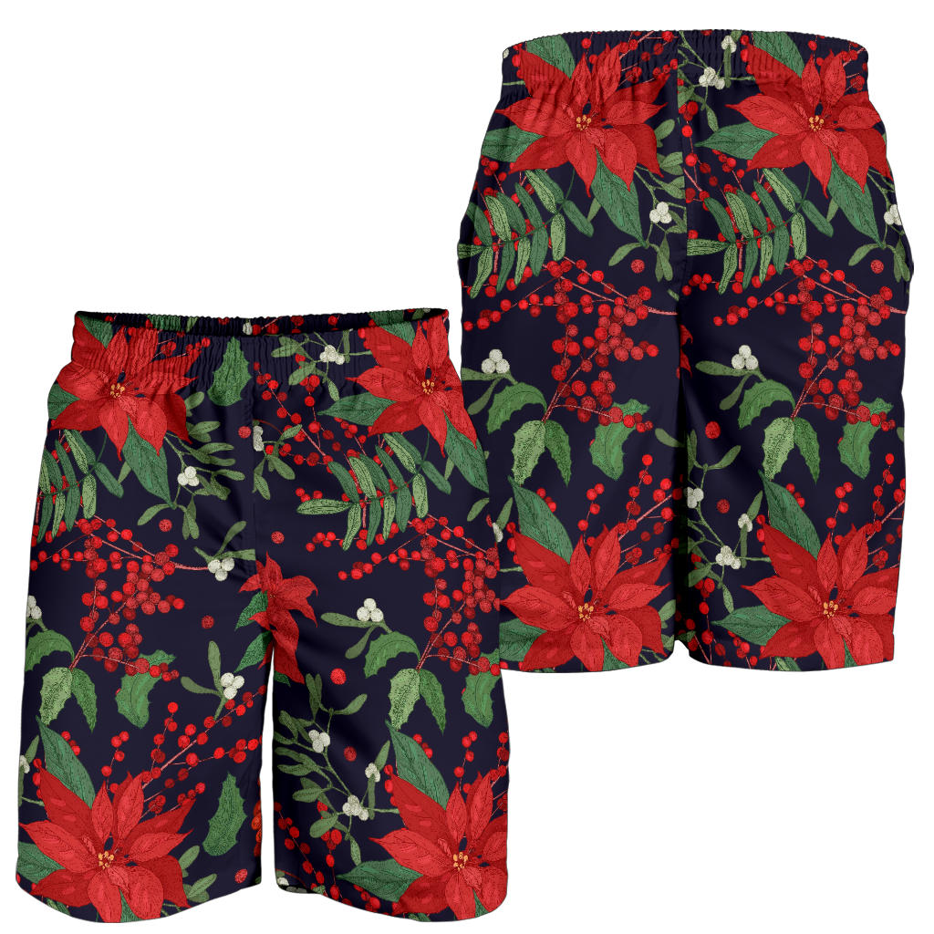 Poinsettia Pattern Print Design POT02 Mens Shorts