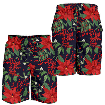 Poinsettia Pattern Print Design POT02 Mens Shorts