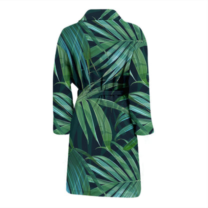 Tropical Flower Pattern Print Design TF011 Men Bathrobe