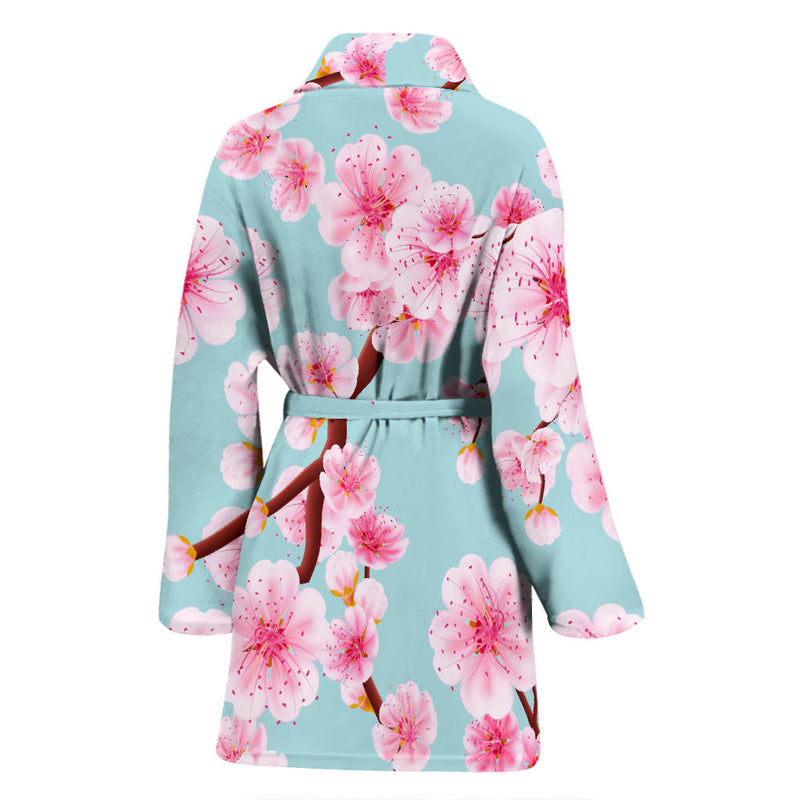 Cherry Blossom Pattern Print Design CB04 Women Bathrobe