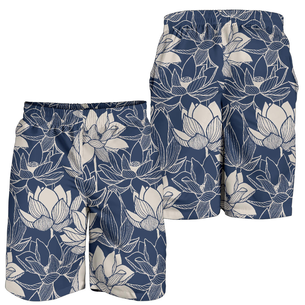 Water Lily Pattern Print Design WL04 Mens Shorts