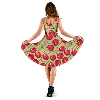 Cherry Pattern Print Design CH05 Midi Dress