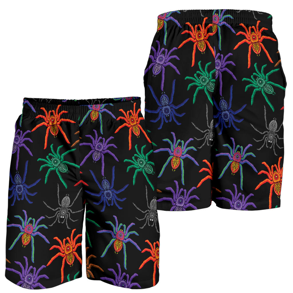 Tarantula Neon Color Pattern Print Design 03 Mens Shorts