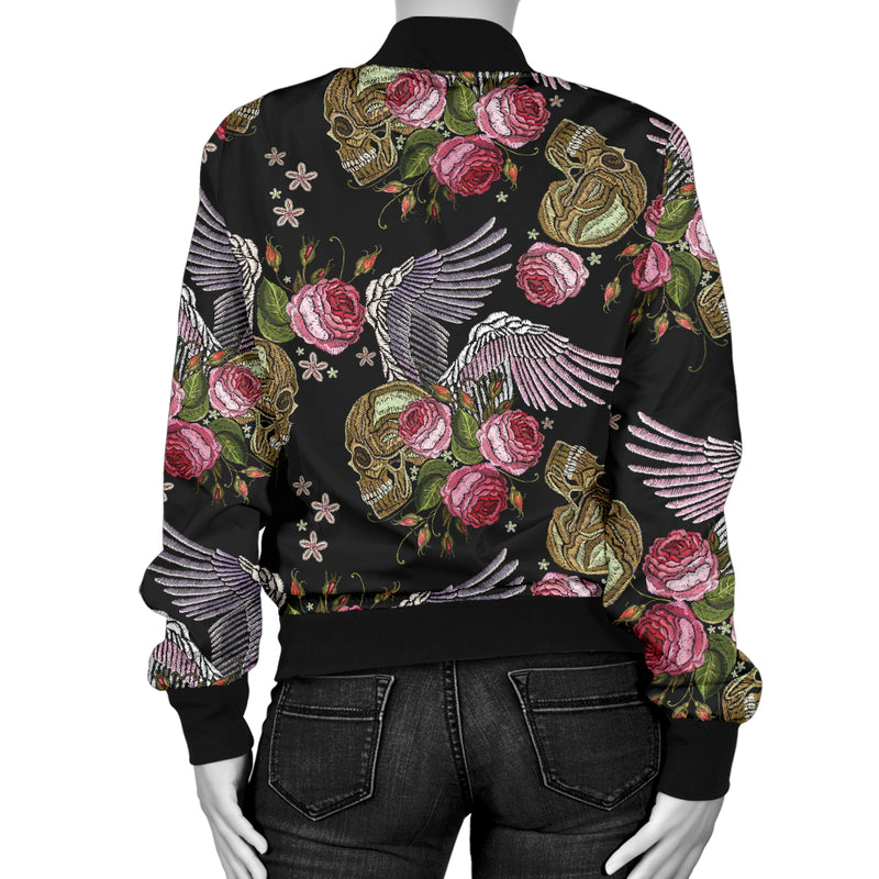 Angel Wings Pattern Print Design 06 Women's Bomber Jacket