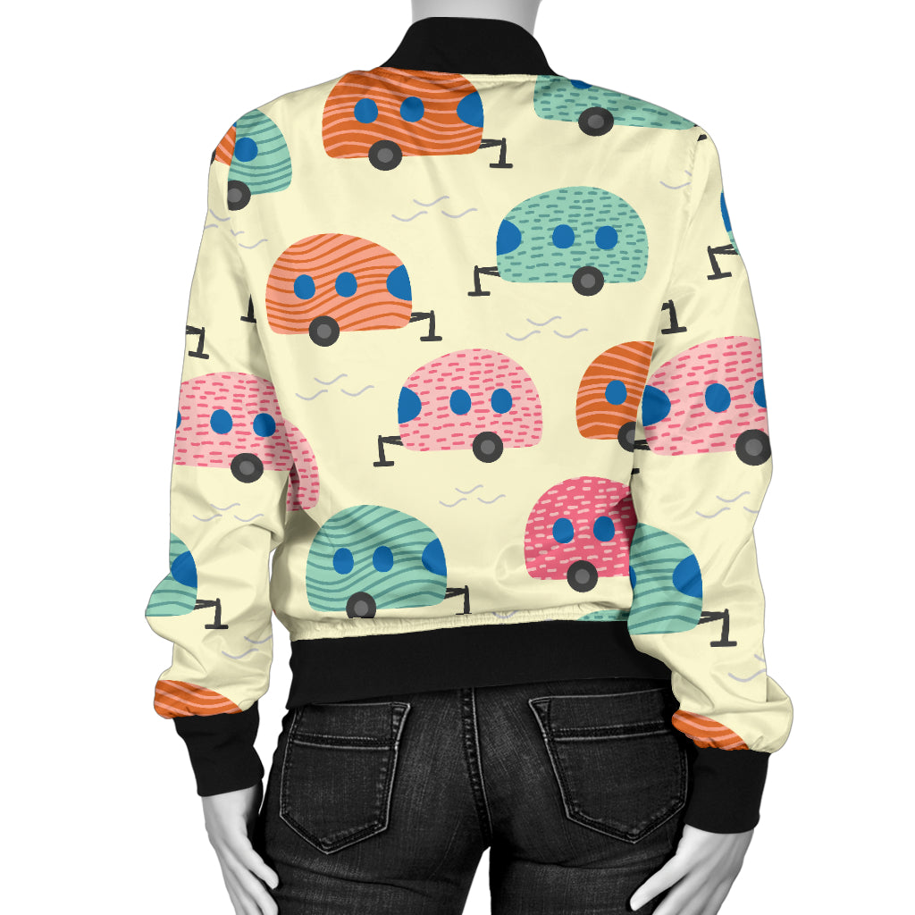 Camper Pattern Print Design 06 Women's Bomber Jacket