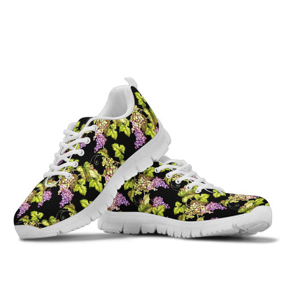 Grape Pattern Print Design GP04 Sneakers White Bottom Shoes