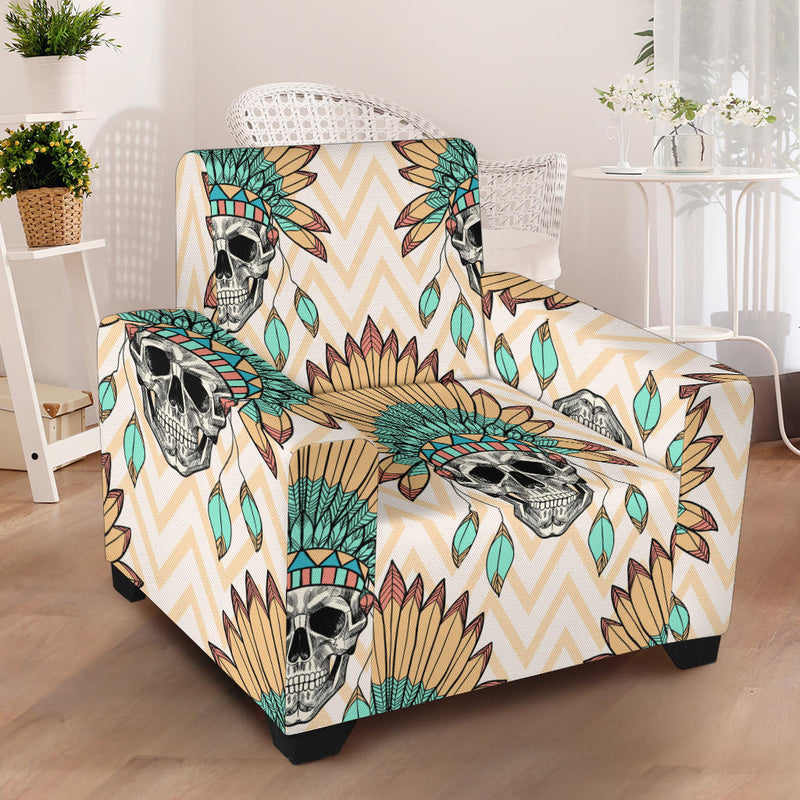 Indian Skull Pattern  Armchair Slipcover