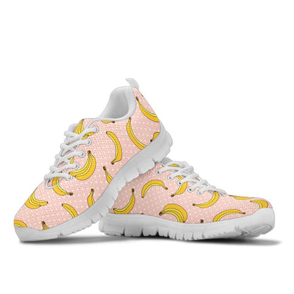 Banana Pattern Print Design BA06 Sneakers White Bottom Shoes