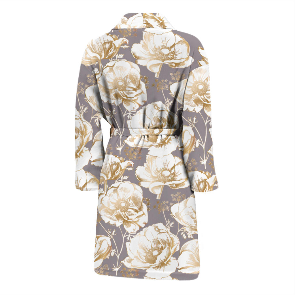 Anemone Pattern Print Design AM05 Men Bathrobe