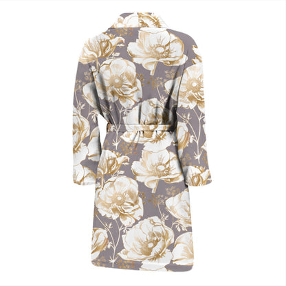Anemone Pattern Print Design AM05 Men Bathrobe