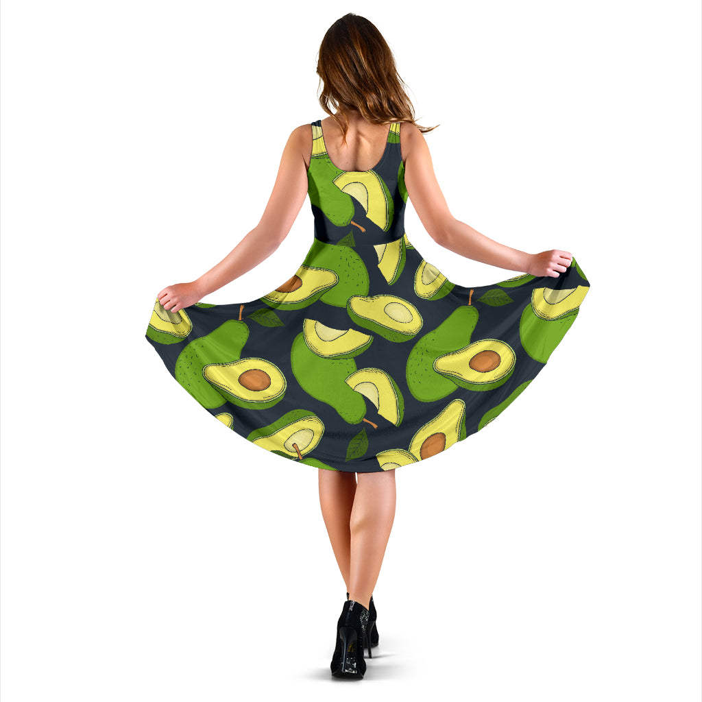 Avocado Pattern Print Design AC013 Midi Dress