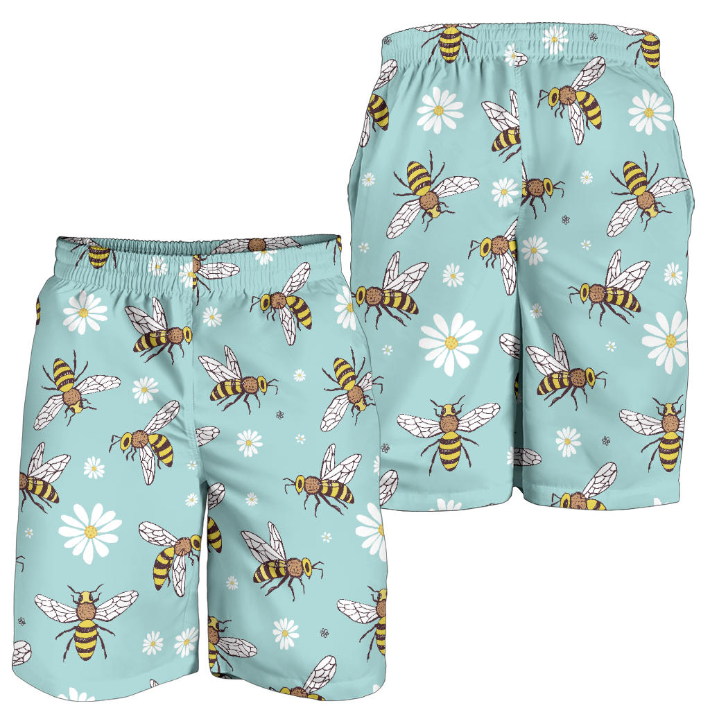Bee Pattern Print Design BEE010 Mens Shorts